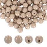 HARFINGTON 100pcs Light Beige Acrylic Round Beads 10mm Dia 1.9mm Hole Plastic Resin Smooth Balls Loose Bead for Jewelry Making B
