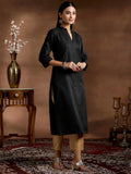 Libas Women'S Silk Regular Kurta (29271_Black Black M
