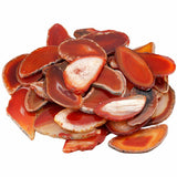 Rockcloud 5 Pcs Polished Thin Agate Slice Pendants with Drilled Holes for Jewelry, Necklaces and Bracelets,Red