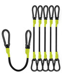 8 Pcs 24 Inch Heavy Duty Carabiner Bungee Cord Outdoor with 190 Lbs Max Break Strength, Black/Yellow Bungee Straps with Upgraded