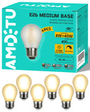 Vintage LED Edison Short Small Light Bulb 40W Dimmable E26 Globe 2700K Soft white Frosted 40 Watt Warm Standard Medium Base G45