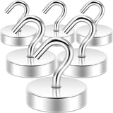 Neosmuk Magnetic Hooks, 60 lb+ Heavy Duty Neodymium Magnet for Hanging, Fridge, Grill, Pot Holders, Magnetic Hanger Swivel Swing
