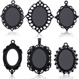 Aylifu 18pcs Oval Blank Bezel Pendant Trays Settings Alloy Trays Blanks Bezel Frame Cameo Photo Charms for DIY Jewelry Making We