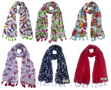 Fusfus WomenS Printed Chiffon Scarves And Stoles, Free Size(Multicolour, Fs1406) Pack Of 6 (Multicolor2)