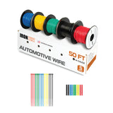 Iron Forge Cable 14 Gauge Automotive Wire 5 Roll Assortment Pack 50 Ft of Copper Clad Primary Wire per Roll, 14 Gauge Wire 5
