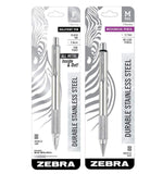 Zebra F701/M701 Pen & 0.7 mm Pencil Set, Stainless Steel with Knurled Grip