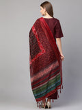Gosriki Women'S Cotton Anarkali Kurta With Palazzo & Dupatta(Kpzd-Cot-10051-Wine_M-Go_Wine_Medium),Wine,,B09N8T4MMQ