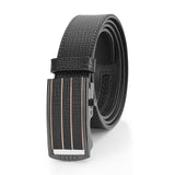 Leather Belt Adjustable Buckle Waist Belt (Black, 40)