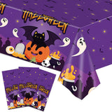 CAVETEE Halloween Tablecloth Set, 3 - Pack Party Decorations Table Covers with Pumpkin Ghost Pattern, Perfect for Halloween Part