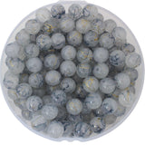 PAMIR TONG 160pcs 10mm Gray Glass Beads for Bracelet Pretty Round Smooth Loose Beads with Gold line for Necklace-Earring-Jewelry