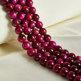 45pcs 8mm Natural Magenta Tiger Eye Beads Gemstone Beads Round Loose Beads for Jewelry Making