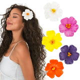 WOVOWOVO Hawaiian Flower Hair Clips for Women 5Pcs Flower Clips for Hair 4Plumeria Hibiscus Hair Clip Artificial Flowers for