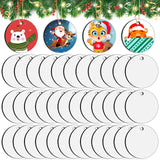 35 Pieces Sublimation Ornament Blanks, Round Blank Sublimation Ornaments Sublimation Christmas Ornament Blanks for Christmas Tre