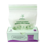 100% Compostable Resealable Food Storage Bags - Biobased, Leak-Proof, Freezer-Safe - Extra Strong & Durable - Available in Gallo