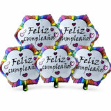 MISHI Happy Birthday Round Foil Balloons Pack of 5 | Metallic Helium Birthday Party Decoration Balloons | Balloon Garland Suppli