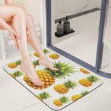 Front Door Mat Outside 16x24 Absorbent Entrance Diatomaceous Earth Bath Mat Non-Slip Rubber Entry Yellow Pineapple Doormat Quick