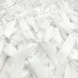 100 Pcs White Bows, 1.57 Inch Small Ribbon Bow Decorations, Mini Satin Fabric Bows for Crafts and Gift Wrapping (White)