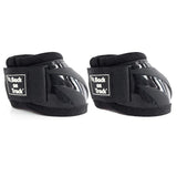 Back on Track Men's Performance Equine Durable Rubber Horse Protective Pair of Hoof Bell Boots with Loop Closure, Black, Medium