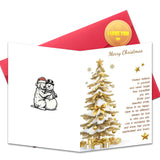 YKQRLLK Funny Christmas Card for Men or Women -5x7in,Golden Christmas Tree,From Wishing You A Merry Christmas Holiday Card for B