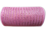 6 inch x 30 feet(10 Yards)-YYCRAFT Metallic Poly Mesh Ribbon(Pink)