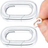 CTEAKOP 2 Pcs Silver Clasp for Necklace, Oval Bracelet Necklace Shortener Clasps and Closures, Jewelry Pendant Clasp for Jewelry