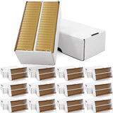 Yexiya 12 Pack 1600 Count Trading/Gaming Card Storage Box 2 Row Cardboard Storage Boxes for Gaming Cards Baseball Football Baske