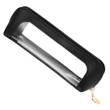 Clear Makeup Bag, Leather Makeup Brush Bag Transparent Cosmetic Organizer, PU Leather Brush Holder, Waterproof Travel Toiletry P