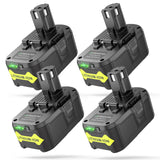 Futurebatt 4Packs 8.0Ah 18V Replacement Battery for Ryobi P102 P103 P104 P105 P107 P108 P109 P122 for Ryobi ONE+ 18-Volt Tools B