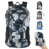 4Monster Hiking Daypack,Water Resistant Lightweight Packable Backpack for Travel Camping Outdoor (Flower Blue, 24L)