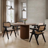 SIMTONAL Round Wood Dining Table Modern Kitchen Table Mesa Redonda de Comedor Walnut, 40 ' 'L x 40 ' 'W x 29.9 ' 'H(Only Table)