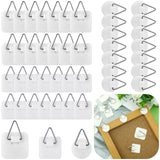 Wenqik 45 Pcs Adhesive Picture Hanger Foamboard Picture Hanging Hooks Without Nails Plastic Sticky Photo Hooks for Home Wall Art