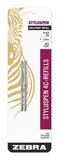Zebra Pen StylusPen Telescopic Ballpoint 4C Refill, Medium Point, 1.0mm, Black Ink, 2Count