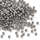 DADIFEN 304 Stainless Steel Round Beads 2.0mm 400pcs Spacer Beads for Jewelry DIY Making and Repairing