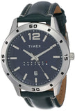 Timex Analog Watch For Man With Blue Round Dial & Blue Leather Strap Band Water Resistant Men'S Wrist Watches - Tw000U931