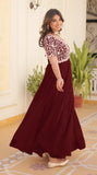 Wedani Georgette Anarkali Gown With Embroidered Top For Women (In Alpha L Regular Maroon),MAROON,L,Georgette,anarkali,