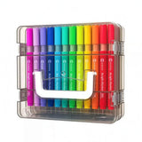 ECOMISTIQ 36 Pieces Fine Soft Tips Acrylic Marker Set DirectLiquid 36Piece Marker Set Layered Organizer Sketch Pens Rounded Ba
