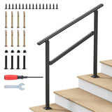Hand Rails for Outdoor Steps, 2-5 Steps Wrought Iron Handrails for Outdoor Steps, Stair Railing for Porch, Home, Garden, Indoor,