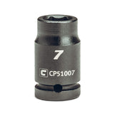 Capri Tools 7 mm Shallow Impact Socket, 1/4Inch Drive, 6Point, Metric