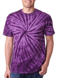Dyenomite Cyclone Pinwheel Tie-Dyed T-Shirt - Purple, L