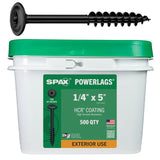SPAX 1/4 x 5 Exterior Washer Head Structural Wood Lag Screws Powerlags Torx T-Star (500 EA) Bulk Pail Bit Included Heavy Duty Ru