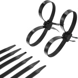 Boao 10 Pcs Zip Ties Cable Disposable Heavy Duty Tie Double Police Cuffs Flex Plastic Nylon Tie Restraints (Black,0.5 x 10 Inch)