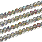 140pcs Czech 8mm Faceted Round Crystal Glass Beads Spacers Green Red Shimmer