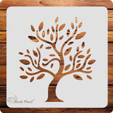 Kachi Pencil Leaf on Tree Stencils, Size 6 x 6 Inch, Reusable for Painting, Fabric, Glass, Wall & Craft Projects