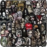 Kittyanie 50Pcs Dark Dolls Stickers Pack | Beautiful Pattern Stickers, Bottles, Decorative Paper, Journaling, Laptop, Bumper, Sk