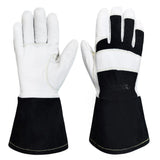Intra-FIT Electric TIG Welding Gloves, Heat Resistant & Durability, Top Premium Grain Goat Skin with Cowsplit Long Cuff for Weld