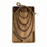 Ecomistiq Smooth Finish Wooden Bracelet Display Tray Rounded Edges Carved Jewelry Tray, Walnut