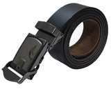 Sunshopping MenS Black Non Leather Belt With Auto Lock Buckle(Q1301Wr13) (Free Size)