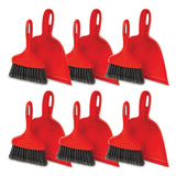 Libman Commercial 906 Dust Pan with Whisk Broom, Polypropylene, 10inch Wide pan, Red (Pack of 6)