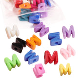 40 PCS Letter Beads 3D Acrylic 21mm x 21mm M Loose for Jewelry Making Key Chains Bracelet Necklaces Keychain Phone Bag Chain (Mi