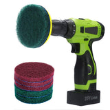 Kichwit 4 Inch Drill Power Brush Tile Scrubber Scouring Pads Cleaning Kit, Includes Attachment, Heavy Duty Household Cleaning To